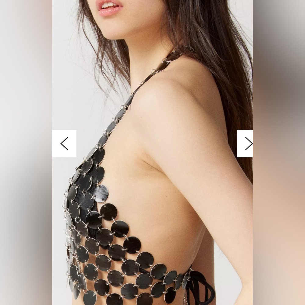 Urban Outfitters Metallic Circle Halter Top - Picture 2 of 5